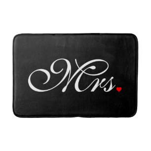 Mrs. Wife Bride His Hers Newly Weds Bath Mat