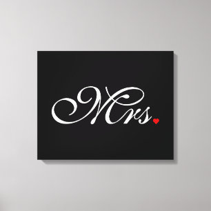 Mrs. Wife Bride His Hers Newly Weds Canvas Print