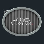 Mrs. Wife Bride His Hers Newly Weds Oval Belt Buckle<br><div class="desc">A classic monogram for Mr. and Mrs. for newly weds established couples mom dad girlfriend or boyfriend. A perfect last minute gift idea. Mr. and Mrs. Husband Wife His Hers Newly Weds on a custom gift to wear or to share. Designs you can easily personalize are available in a selection...</div>