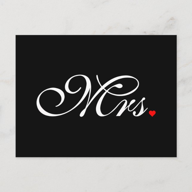 Mrs. Wife Bride His Hers Newly Weds Postcard (Front)