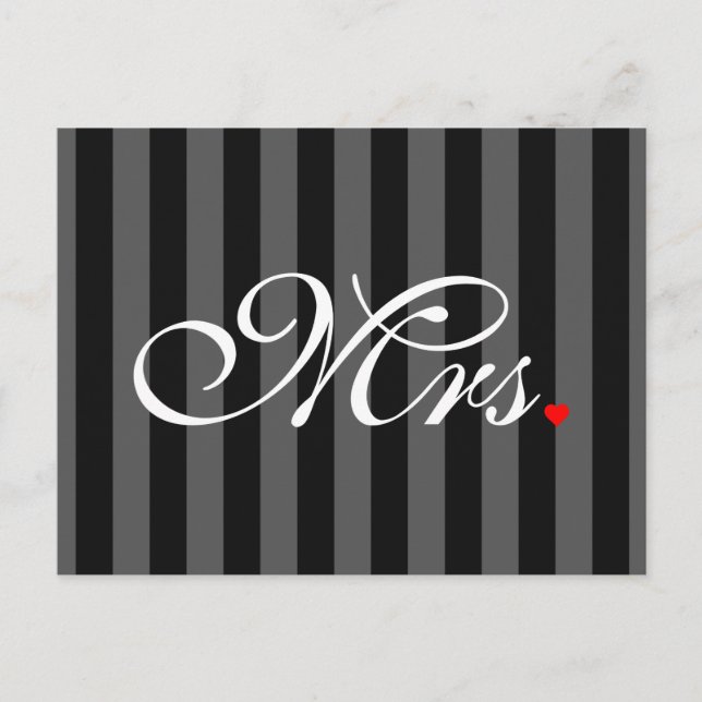 Mrs. Wife Bride His Hers Newly Weds Postcard (Front)