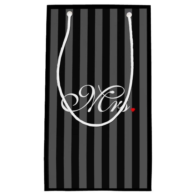 Mrs. Wife Bride His Hers Newly Weds Small Gift Bag (Front)