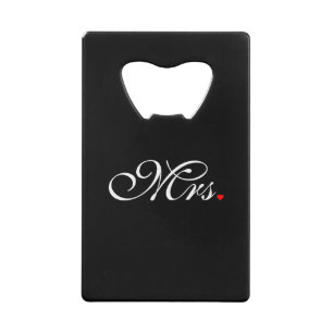 Mrs. Wife Bride His Hers Newly Weds Wallet Bottle Opener