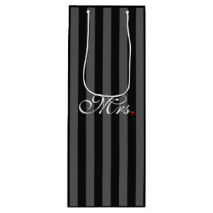 Mrs. Wife Bride His Hers Newly Weds Wine Gift Bag
