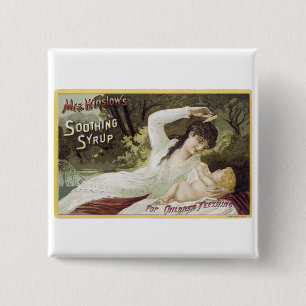 Mrs. Winslow's Soothing Syrup, For Children 2 Inch Square Button