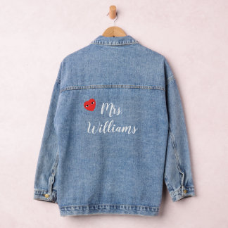 Mrs. with Heart Denim Jacket