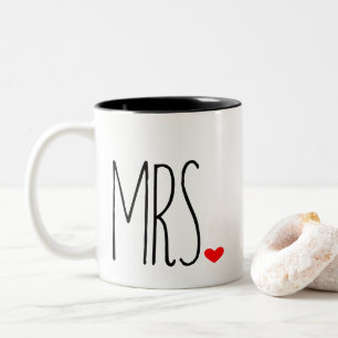Mrs. with heart Two-Tone coffee mug
