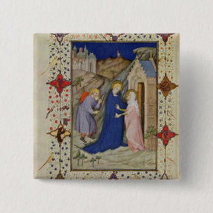 MS 11060-11061 Hours of Notre Dame: Laudes, The Vi 2 Inch Square Button