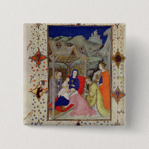 MS 11060-11061 Hours of Notre Dame: Sexte, Adorati 2 Inch Square Button