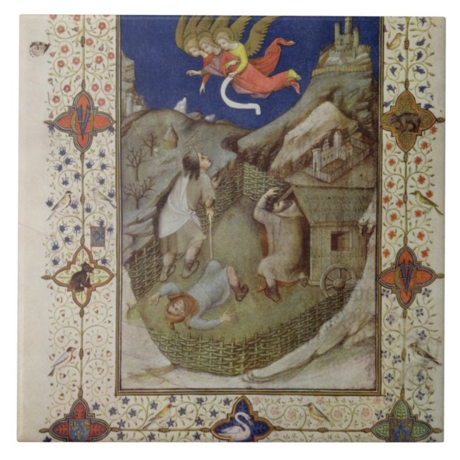 MS 11060-11061 Hours of Notre Dame: Tierce, The an Tile (Front)