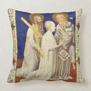 MS 11060-11061 John, Duc de Berry on his knees bet Throw Pillow