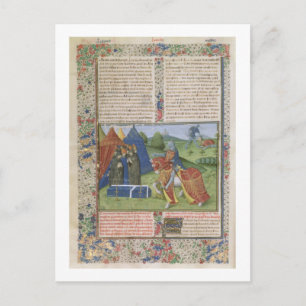 Ms 115 f.425v Lancelot Killing Sir Agravain (vellu Postcard