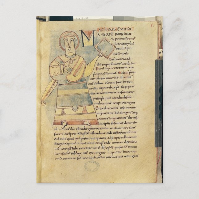 Ms 18 f.8 St. Matthew the Evangelist Postcard (Front)