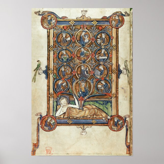 Ms 21926 The Tree of Jesse from a psalter Poster (Front)