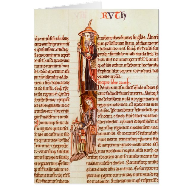 Ms 21 fol.97 Ruth and Boaz, from a Bible (Front)