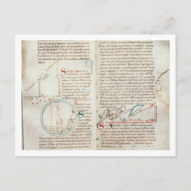 Ms 235 f.32 & 33 Geometry, from a 'Traite d'Astron Postcard (Front)