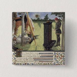 Ms. 2597 At Sunrise, Heart reads the inscription o 2 Inch Square Button