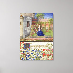 Ms 2617 Emilia in her garden, Plate 22 Canvas Print