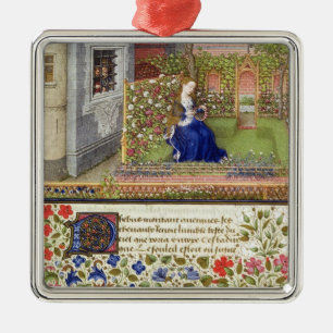 Ms 2617 Emilia in her garden, Plate 22, from 'La T Metal Ornament