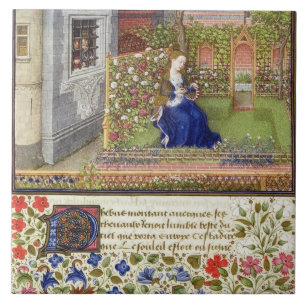 Ms 2617 Emilia in her garden, Plate 22, from 'La T Tile