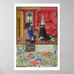 Ms 2617 The scribe dedicating La Teseida to an unk Poster