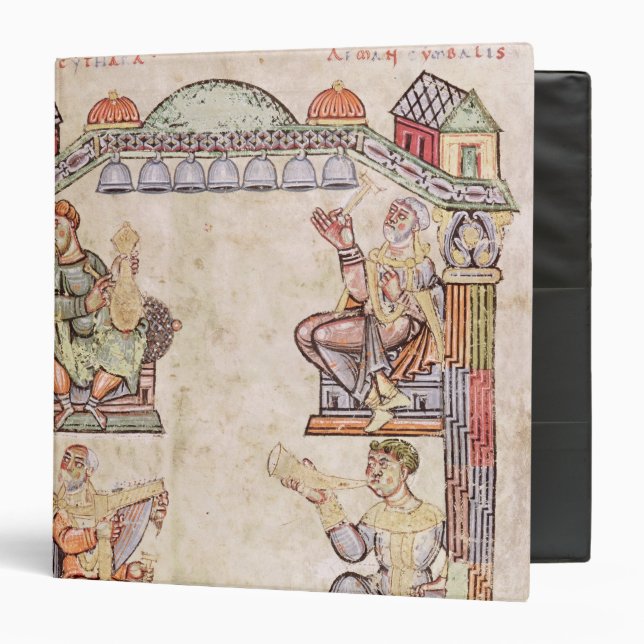 Ms 2 fol.11  Four Musicians, from a Book of Hours Binder (Front/Inside)