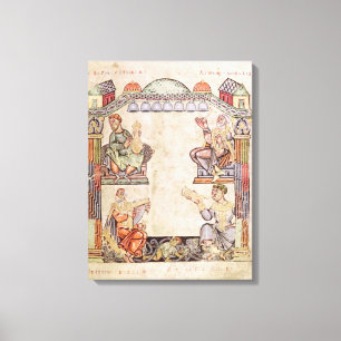 Ms 2 fol.11  Four Musicians, from a Book of Hours Canvas Print