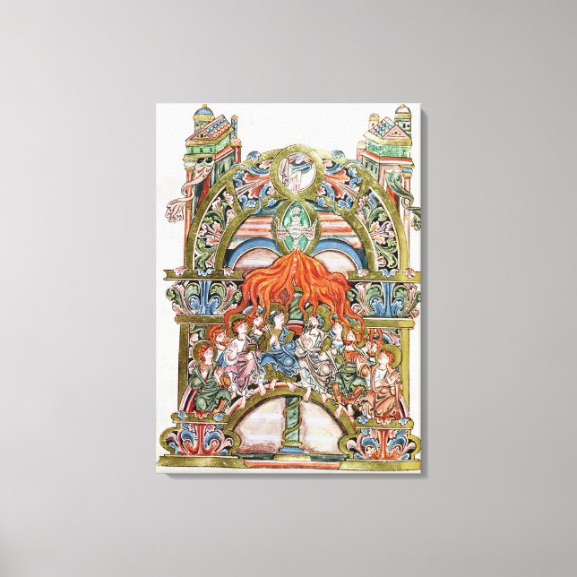 Ms 369  f.29v Pentecost Canvas Print (Front)