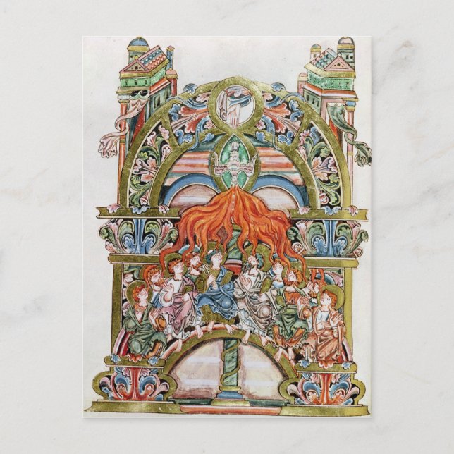 Ms 369  f.29v Pentecost Postcard (Front)