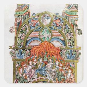 Ms 369  f.29v Pentecost Square Sticker