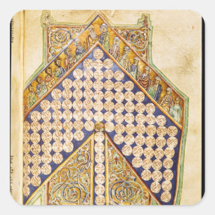 Ms 476 fol.233 Page from a Bible Square Sticker