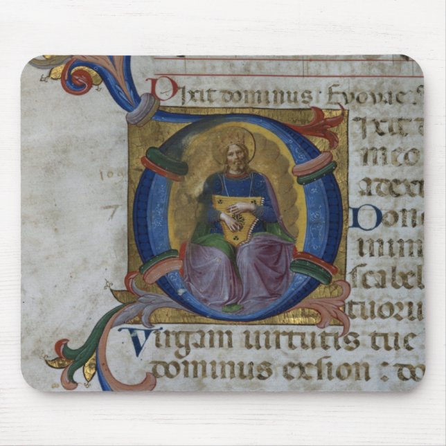 Ms 531 f.169v Historiated initial 'D' depicting Ki Mouse Pad (Front)