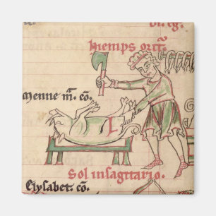 Ms 54. f.6r November: Killing the Pig, from a Cist Magnet