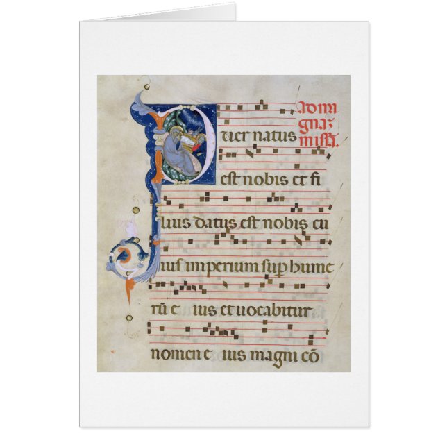 Ms 561 Page with historiated initial 'P' depicting (Front)