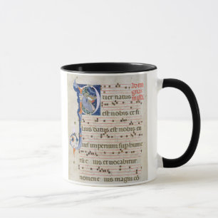 Ms 561 Page with historiated initial 'P' depicting Mug