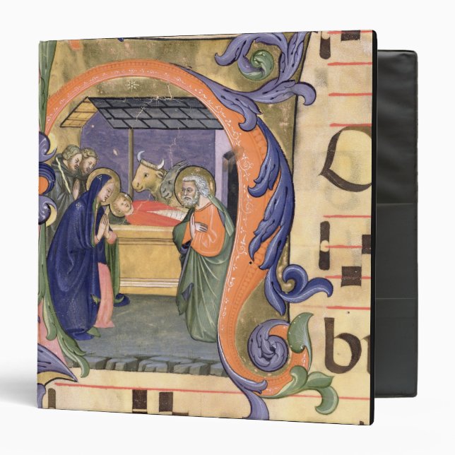 Ms 571 f.6r Historiated initial 'H' depicting the Binder (Front/Inside)