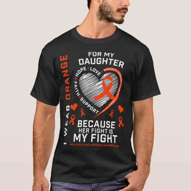 MS Apparel Fight Daughter Multiple Sclerosis Aware T-Shirt (Front)