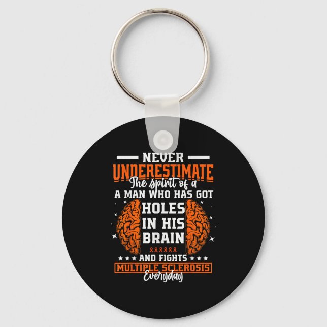 Ms Awareness Funny Multiple Sclerosis Awareness Fu Keychain (Front)