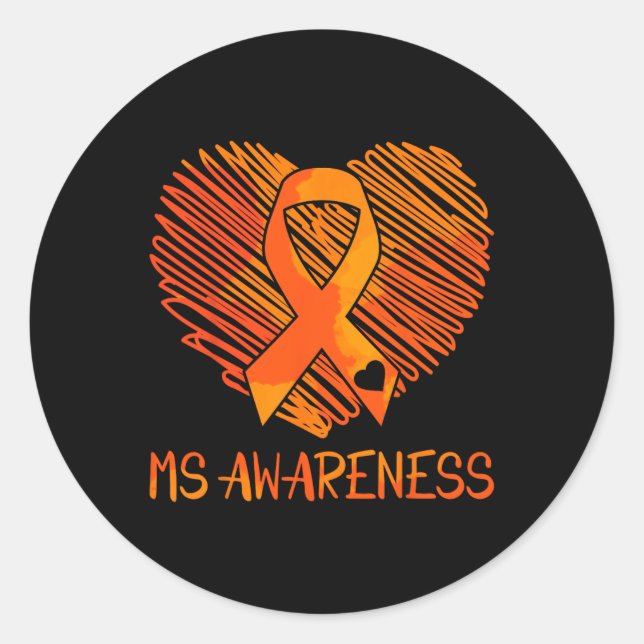 Ms Awareness Multiple Sclerosis Awareness  Classic Round Sticker (Front)