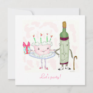 ms. cake and mr. bubbly step out invitation