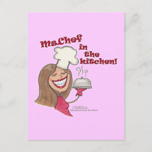 Ms.Chef in the kitchen Postcard