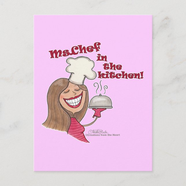 Ms.Chef in the kitchen Postcard (Front)