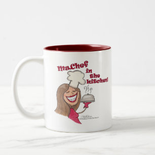 Ms.Chef in the kitchen Two-Tone Coffee Mug