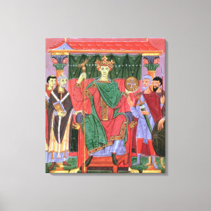 Ms Cim.4453 f.42r Holy Roman Emperor Otto III Enth Canvas Print