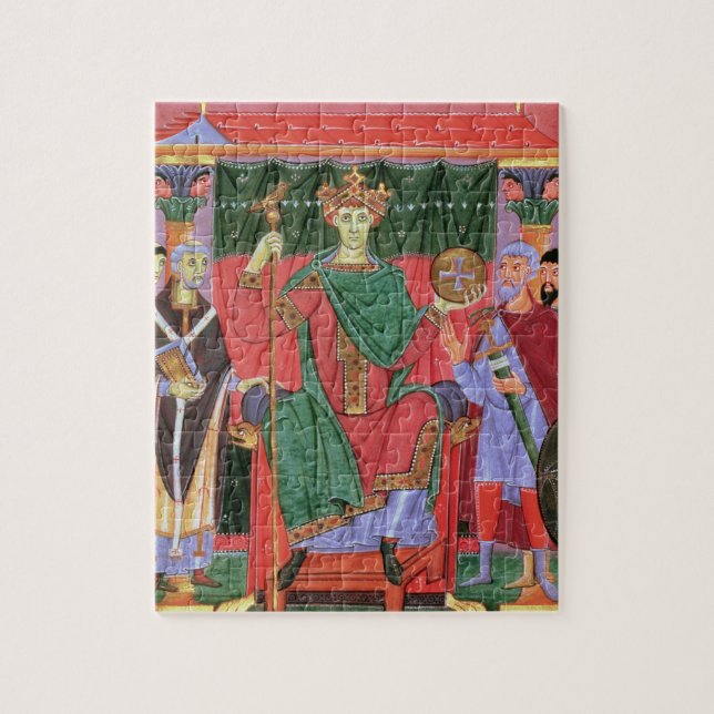 Ms Cim.4453 f.42r Holy Roman Emperor Otto III Enth Jigsaw Puzzle (Vertical)