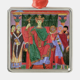 Ms Cim.4453 f.42r Holy Roman Emperor Otto III Enth Metal Ornament