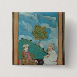 Ms D-181 fol.9 A Teacher and his Pupil, 1674 2 Inch Square Button