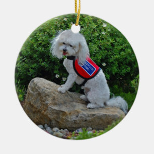 Ms Dolly MaltiPoo Ceramic Ornament