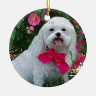 Ms Dolly MaltiPoo Ceramic Ornament