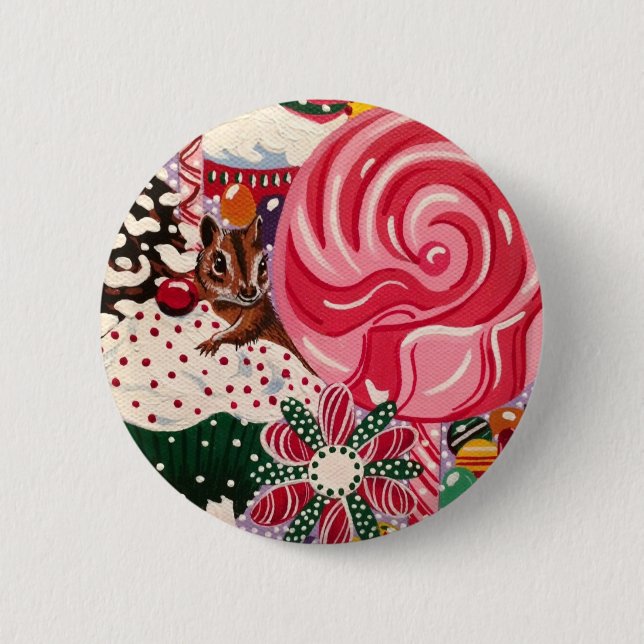 "Ms Elizabeth's Peppermint World" 2 Inch Round Button (Front)